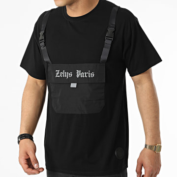  Zelys Paris - Tee Shirt A Poche Poitrine Snoop Noir Réfléchissant