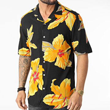  Only And Sons - Chemise A Manches Courtes Dan Life Noir Jaune Floral