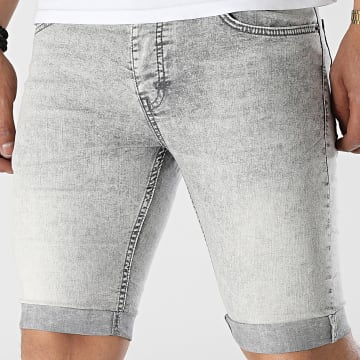  Black Industry - Short Jean Skinny 4768 Gris Clair Chiné