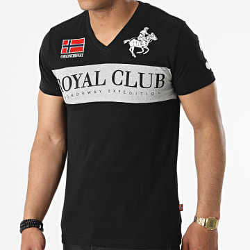 Geographical Norway - Jahorse V-hals T-shirt Zwart