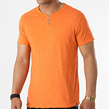  La Maison Blaggio - Tee Shirt Col V Mattew A Orange Chiné