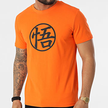  Dragon Ball Z - Tee Shirt Goku Kanji Orange Noir