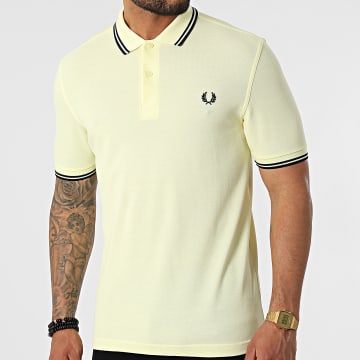  Fred Perry - Polo Manches Courtes Twin Tipped M3600 Jaune Pastel