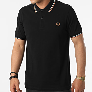  Fred Perry - Polo Manches Courtes Twin Tipped M3600 Noir Orange