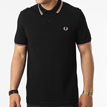  Fred Perry - Polo Manches Courtes Twin Tipped M3600 Noir Rose