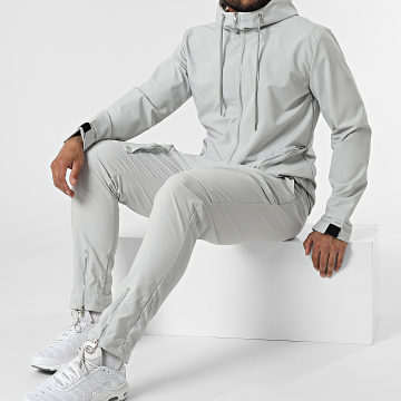 Ikao - LL602 Set giacca e pantaloni da jogging con cappuccio grigio
