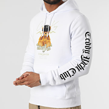  Teddy Yacht Club - Sweat Capuche Front Cash Is King Blanc
