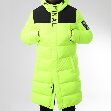  Final Club - Doudoune Longue Capuche Dark Interstellar 0024 Jaune Fluo