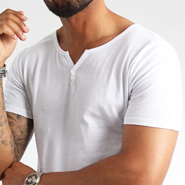 LBO - Tee Shirt Avec Boutons 2404 Blanc
