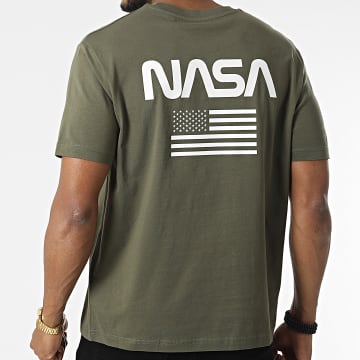  NASA - Tee Shirt Oversize Large Flag Vert Kaki