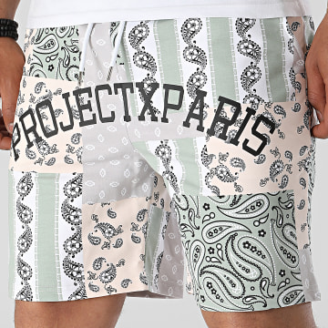  Project X Paris - Short Jogging 2240195 Gris Vert Clair Beige Bandana