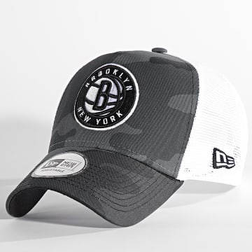  New Era - Casquette Trucker 9Forty Camo Brooklyn Nets Gris Camouflage