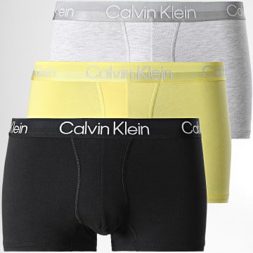  Calvin Klein - Lot De 3 Boxers NB2970A Jaune Noir Gris Chiné