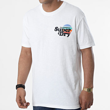 Superdry - Tee Shirt Vintage Cali Stripe M1011383A Blanc