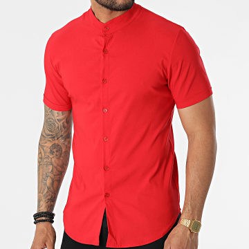  Uniplay - Chemise Manches Courtes Col Mao UP-C115 Rouge
