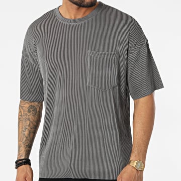  Frilivin - Tee Shirt à Poche Poitrine Gris Anthracite