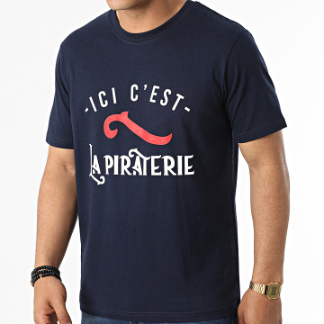  La Piraterie - Tee Shirt Ici C'est La Piraterie Bleu Marine