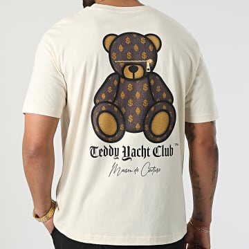  Teddy Yacht Club - Tee Shirt Oversize Large Maison De Couture Limited Edition Beige Vintage Chiné