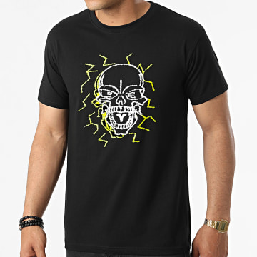 Untouchable - Camiseta Calavera Eléctrica Negro Amarillo