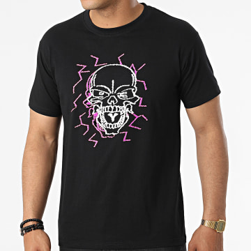Untouchable - Camiseta Calavera Eléctrica Negro Rosa
