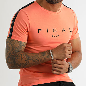  Final Club - Tee Shirt A Bandes Logo Premium Fit 1007 Orange Pastel