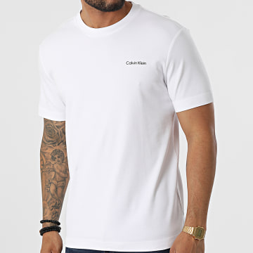 Calvin Klein - Tee Shirt Micro Logo Interlock 9894 Blanc