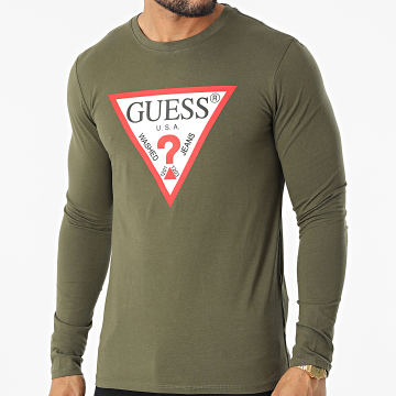  Guess - Tee Shirt A Manches Longues M2YI31-I3Z11 Vert Kaki