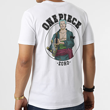  One Piece - Tee Shirt Zoro Back Blanc