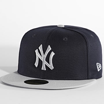  New Era - Casquette Fitted 59Fifty Side Patch New York Yankees Bleu Marine Gris
