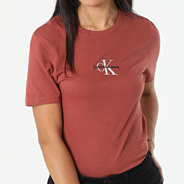  Calvin Klein - Tee Shirt Femme 9135 Rouge Brique
