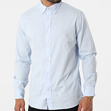 Tommy Hilfiger - Naturel Zacht Popeline 6394 Shirt Met Lange Mouwen Lichtblauw