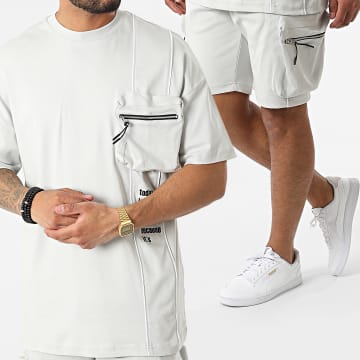  Classic Series - Ensemble Tee Shirt Oversize Short Jogging Y258UST Gris