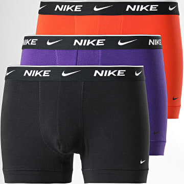  Nike - Lot De 3 Boxers Every Cotton Stretch KE1008 Noir Violet Orange