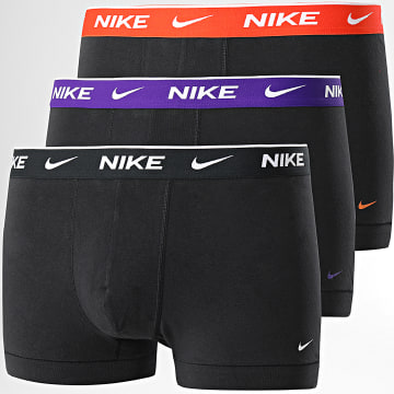  Nike - Lot De 3 Boxers Every Cotton Stretch KE1008 Noir Violet Rouge