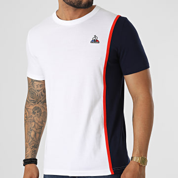  Le Coq Sportif - Tee Shirt 2220286 Blanc Bleu Marine