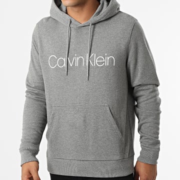  Calvin Klein - Sweat Capuche Cotton Logo 4060 Gris Chiné