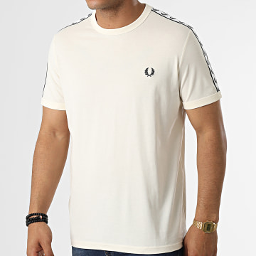  Fred Perry - Tee Shirt A Bandes Taped Ringer M6347 Beige