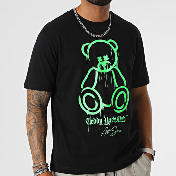  Teddy Yacht Club - Tee Shirt Oversize Large Art Series Front Marker Noir Vert Fluo