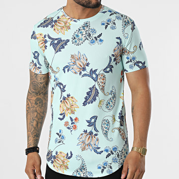  Frilivin - Tee Shirt Oversize Floral Vert Menthe