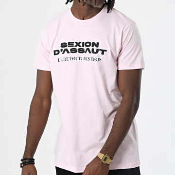  Sexion D'Assaut - Tee Shirt Le Retour des Rois Rose Pastel Noir