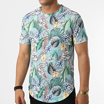 Frilivin - Camiseta oversize floral verde