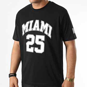Luxury Lovers - Oversize Camiseta College Miami Negro Blanco