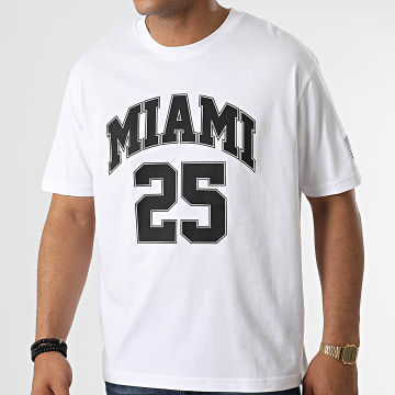 Luxury Lovers - Oversize Camiseta College Miami Blanco Negro