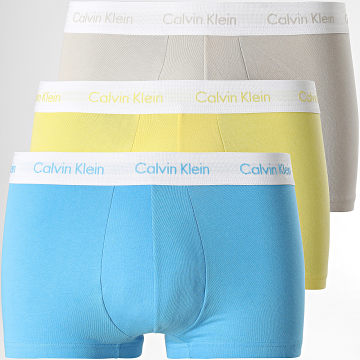  Calvin Klein - Lot De 3 Boxers Cotton Stretch U2664G Bleu Beige Jaune