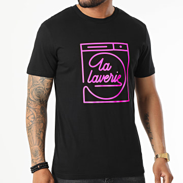  AP du 113 - Tee Shirt La Laverie Noir Rose Fluo