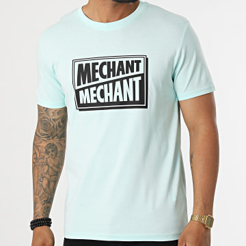 Madrane - Tee Shirt Méchant BW Bleu Mint Noir