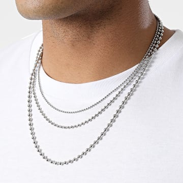 California Jewels - BR01 Collana d'argento a più ranghi