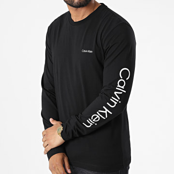  Calvin Klein - Tee Shirt Manches Longues Sleeve Placement Logo 9737 Noir