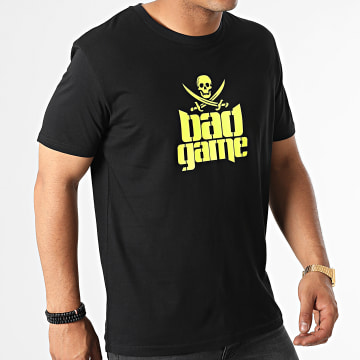 Zesau - Tee Shirt Pirate Bad Game Nero Giallo Fluo