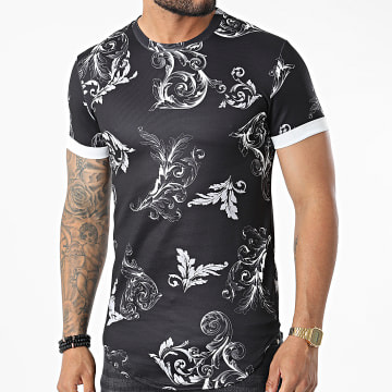  Frilivin - Tee Shirt Oversize Noir Renaissance Floral